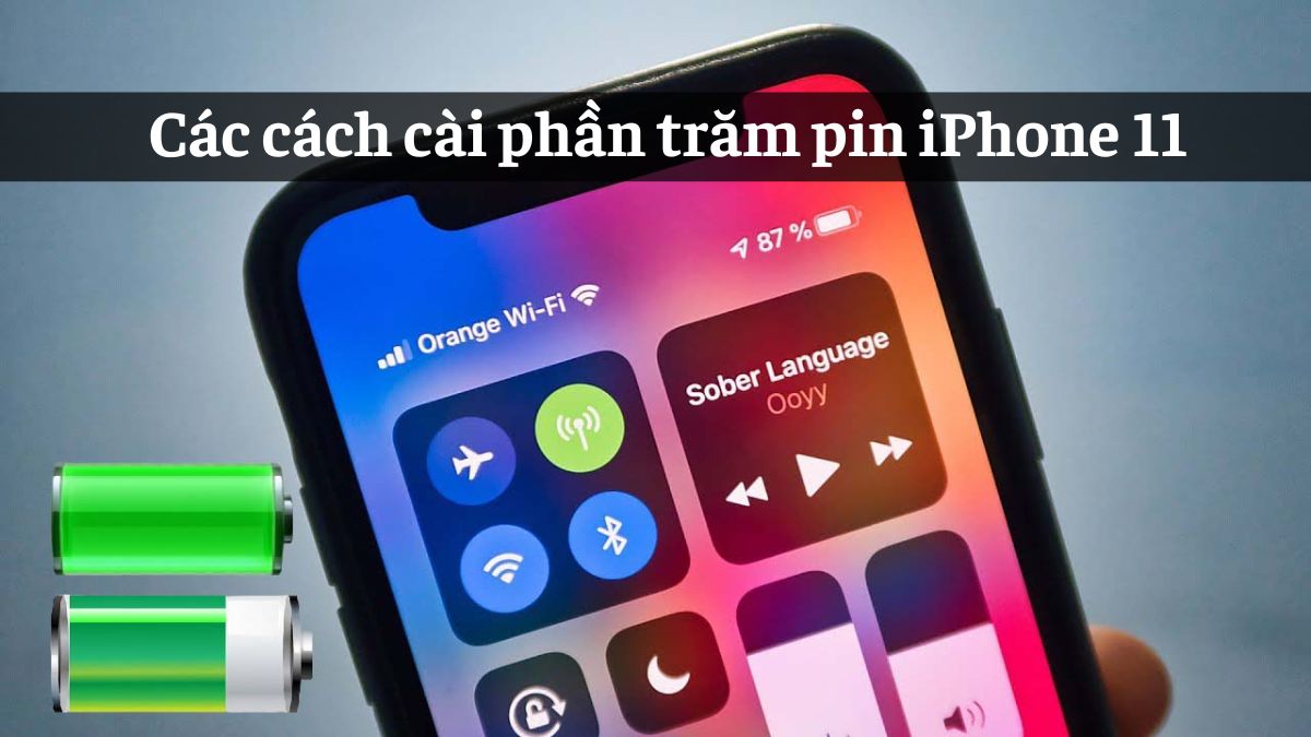 Các cách cài phần trăm hiển thị trên iPhone 11 nhanh chóng